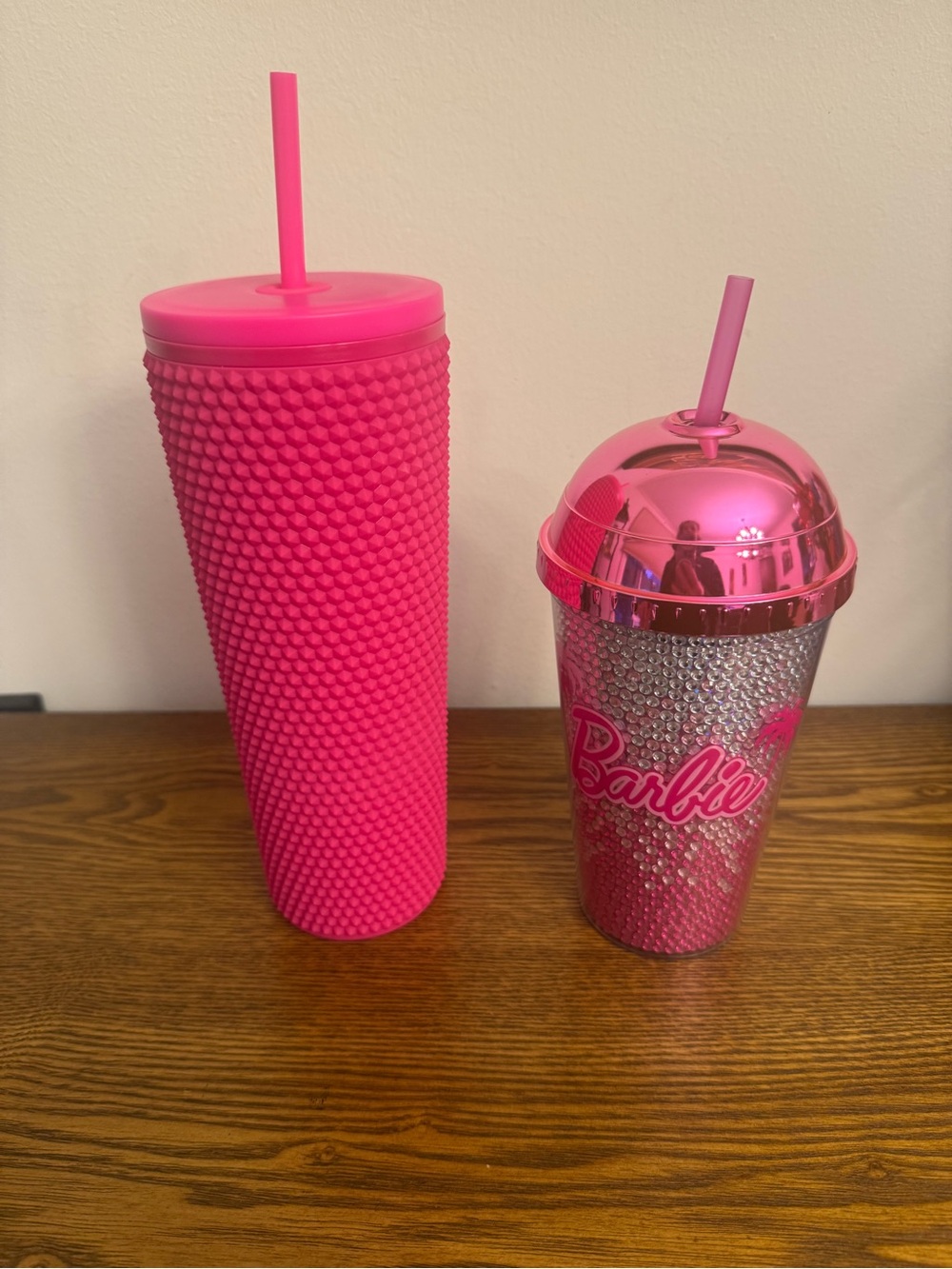 Mommy and Me Pink Tumbler Set - Matte S
tudded Cold Cup & Barbie Rhinestone Com